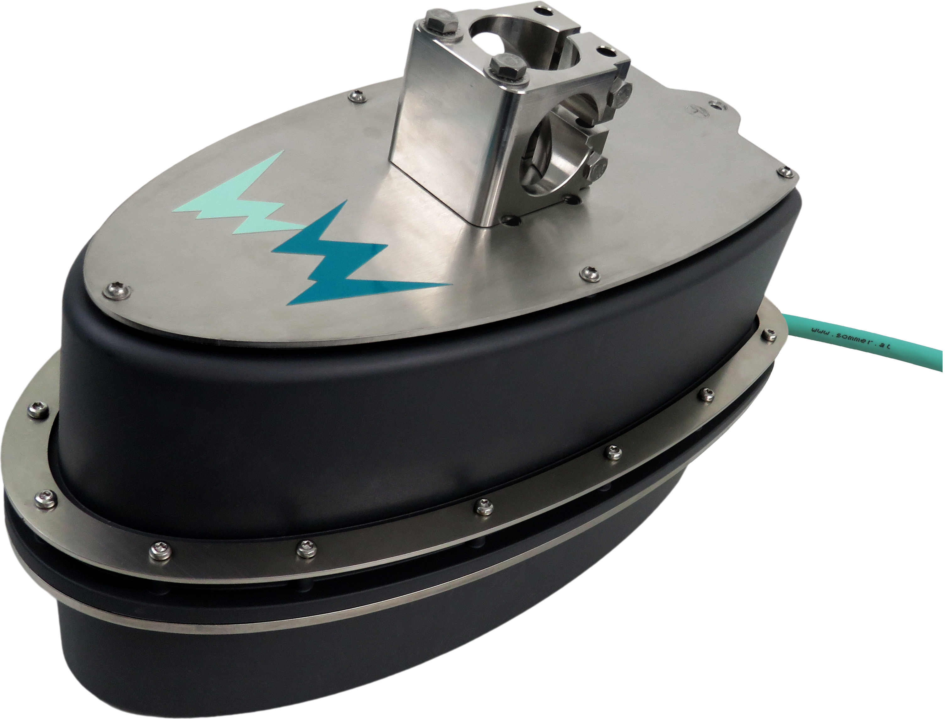 The SQ-R+ is not in contact with the water and can therefore be operated without being affected by debris and entrained solids.